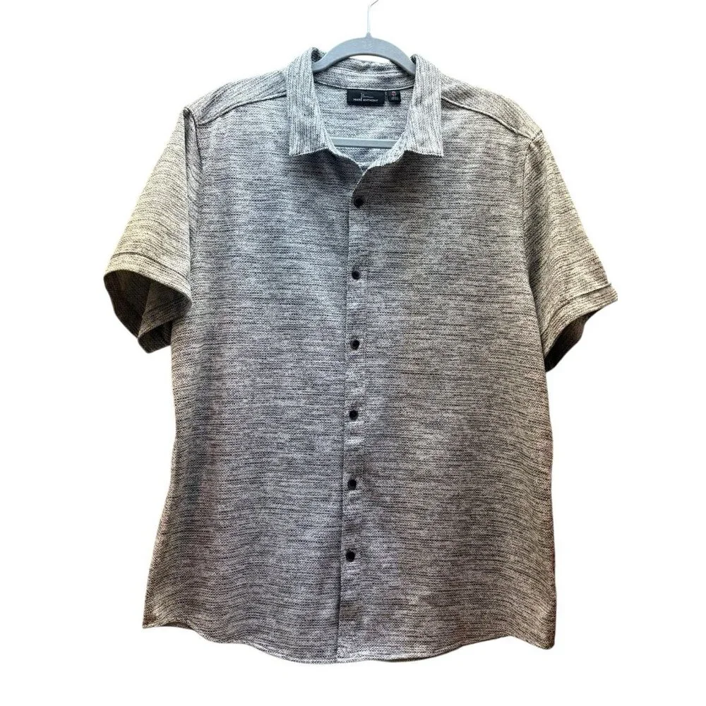 Marc Anthony Shirt Men's Size XL Black White Short Sleeve Button Down Slim Fit - Picture 1 of 6